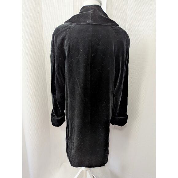 PRESTON & YORK! LUXE, ELEGANT BLACK VELVET, 100% COTTON CLOAK, JACKET! SZ S - Picture 7 of 11
